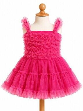 Amy Coe Pink Ruffled Tutu Dress with Built-in Bloomers, Size 24 Months